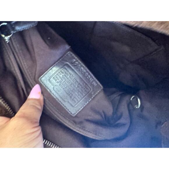 y2k COACH 2158 BROWN Mini Signature Print Hobo Tote Handbag (130 - Picture 10 of 11